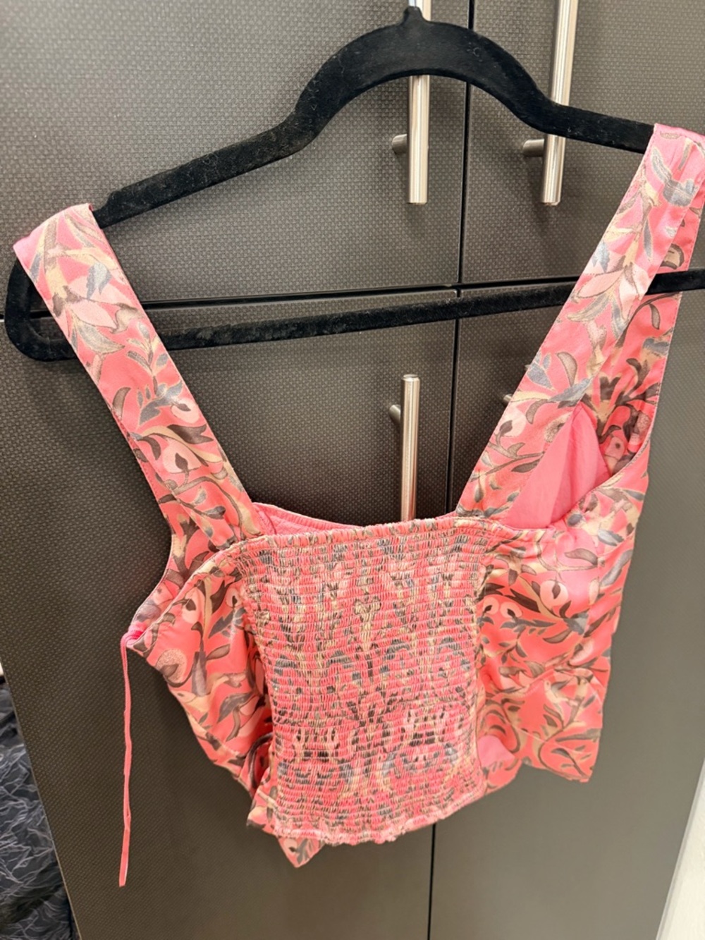 Free People Pink Floral Satin Tank Top - Picture 3 of 3